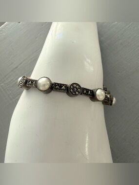 Judith Jack 925 Sterling Silver & Pearls Bracelet